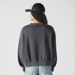 Houston Astros New Era Women's Boxy Mineral Wash Dolmen Sleeve Cropped Sweatshirt - MLB