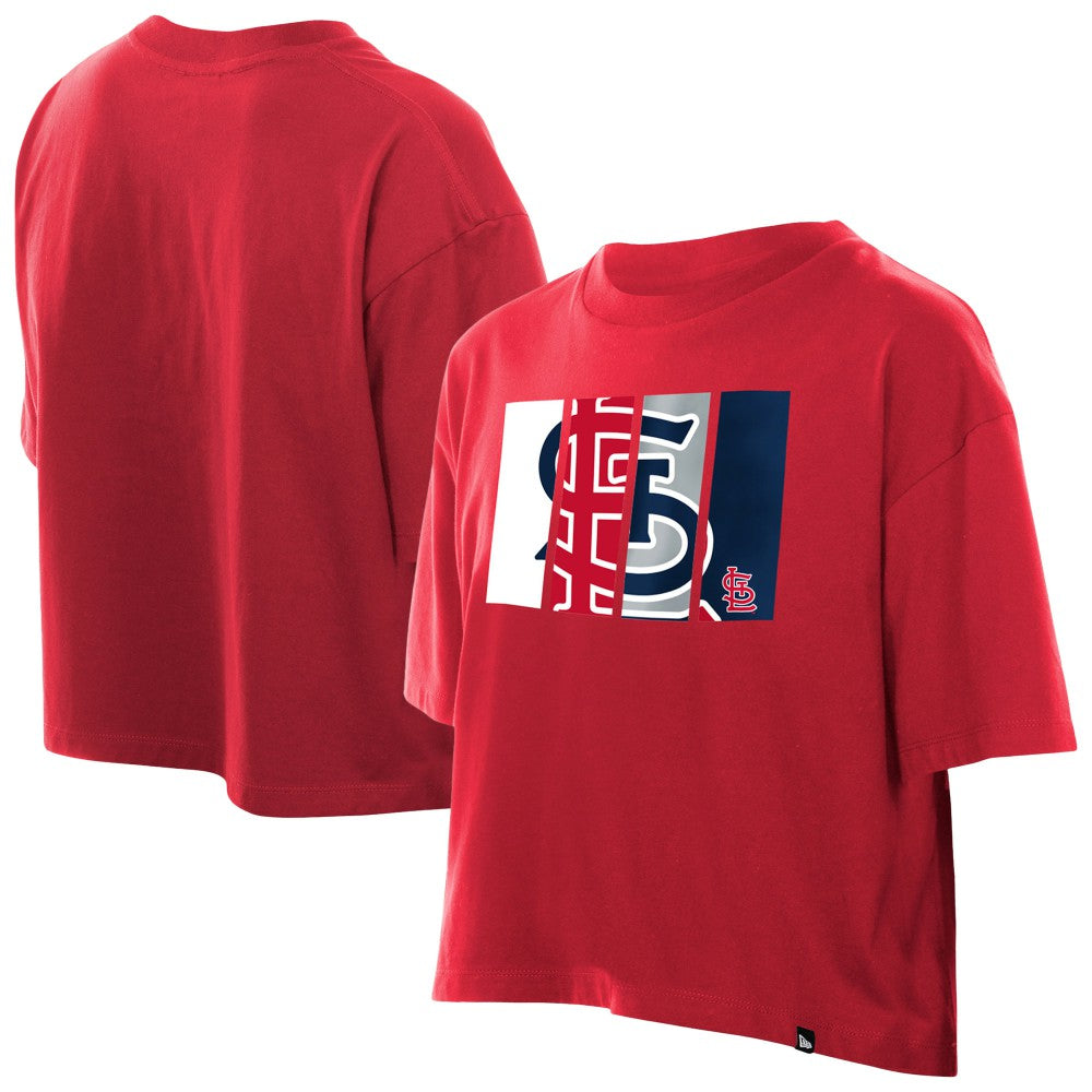 St. Louis Cardinals New Era Women's Boxy Foil Logo T-Shirt - MLB
