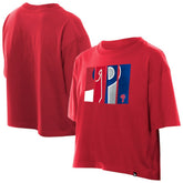 Philadelphia Phillies New Era Women's Boxy Foil Logo T-Shirt - MLB