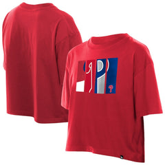 Philadelphia Phillies New Era Women's Boxy Foil Logo T-Shirt - MLB