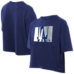 Los Angeles Dodgers New Era Women's Boxy Foil Logo T-Shirt - MLB
