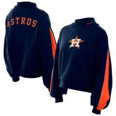 Houston Astros New Era Women's Mock Neck Balloon Sleeve Sweatshirt - MLB