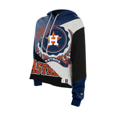 Houston Astros New Era Women's Upcycled Color Block Cropped Boxy Hoodie Hoodies - MLB