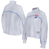 New Era Buffalo Bills Female Adult White Functional Fandom Quarter-Zip Sweatshirt | NFL