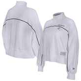 New Era Denver Broncos Female Adult White Functional Fandom Quarter-Zip Sweatshirt | NFL
