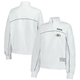 New Era Green Bay Packers Female Adult White Functional Fandom Quarter-Zip Sweatshirt | NFL