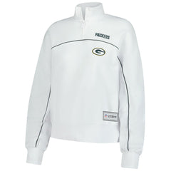New Era Green Bay Packers Female Adult White Functional Fandom Quarter-Zip Sweatshirt | NFL