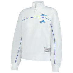 New Era Detroit Lions Female Adult White Functional Fandom Quarter-Zip Sweatshirt | NFL