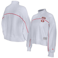 New Era San Francisco 49ers Female Adult White Functional Fandom Quarter-Zip Sweatshirt | NFL