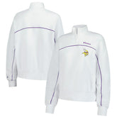 New Era Minnesota Vikings Female Adult White Functional Fandom Quarter-Zip Sweatshirt | NFL