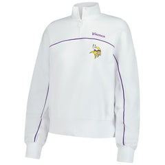 New Era Minnesota Vikings Female Adult White Functional Fandom Quarter-Zip Sweatshirt | NFL