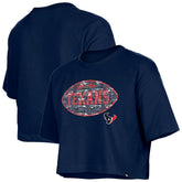 Houston Texans New Era Girl's Flip Sequin Boxy T-Shirt Navy | NFL