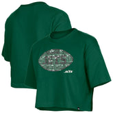 New York Jets New Era Girl's Flip Sequin Boxy T-Shirt Green | NFL