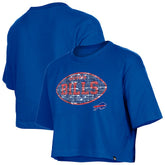 Buffalo Bills New Era Girl's Flip Sequin Boxy T-Shirt Royal | NFL