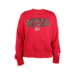 Kansas City Chiefs New Era Girl's Flip Sequin Sweatshirt Red | NFL