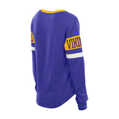 Minnesota Vikings New Era Women's Throwback Lace-Up Long-Sleeve T-Shirt Purple | NFL