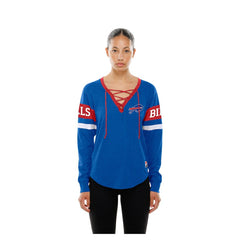 Buffalo Bills New Era Women's Throwback Lace-Up Long-Sleeve T-Shirt Royal | NFL