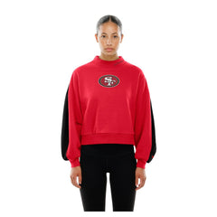 San Francisco 49ers New Era Women's Sport Night Mock Neck Balloon Sleeve Pullover Sweatshirt Scarlet | NFL