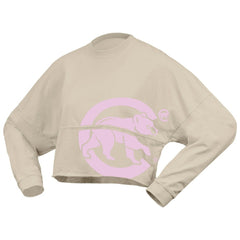 Chicago Cubs Fanatics Women's Floral Preppy Cropped Long Sleeve T-Shirt - MLB