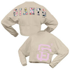 San Francisco Giants Fanatics Women's Floral Preppy Cropped Long Sleeve T-Shirt - MLB