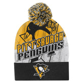 Pittsburgh Penguins Outerstuff Youth New Edge Cuffed Knit Hat with Pom - Black - NHL