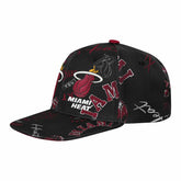 Miami Heat Outerstuff Youth Street Hooper Allover Print Snapback Hat Black - NBA