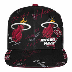 Miami Heat Outerstuff Youth Street Hooper Allover Print Snapback Hat Black - NBA