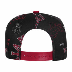 Miami Heat Outerstuff Youth Street Hooper Allover Print Snapback Hat Black - NBA