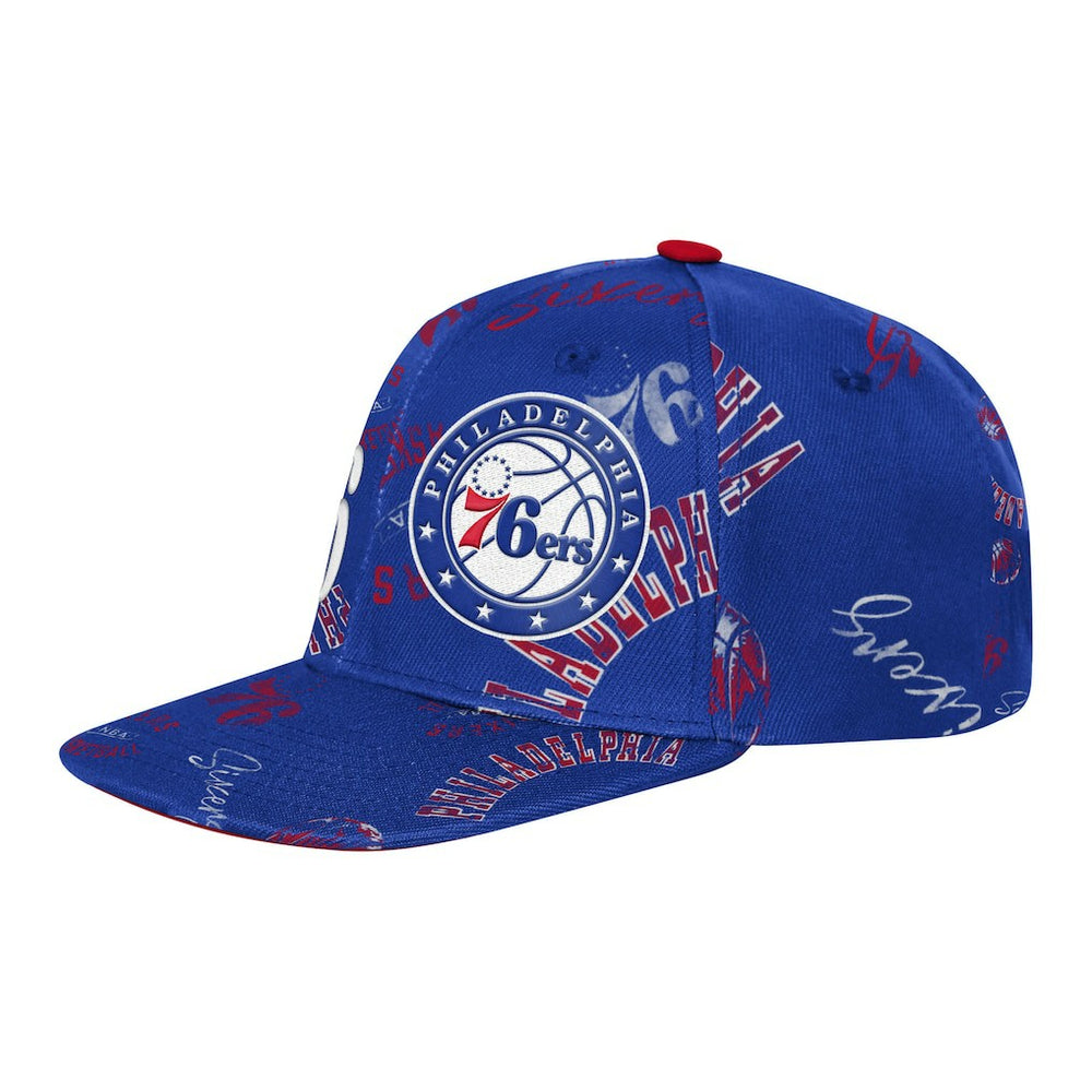 Philadelphia 76ers Outerstuff Youth Street Hooper Allover Print Snapback Hat Royal - NBA