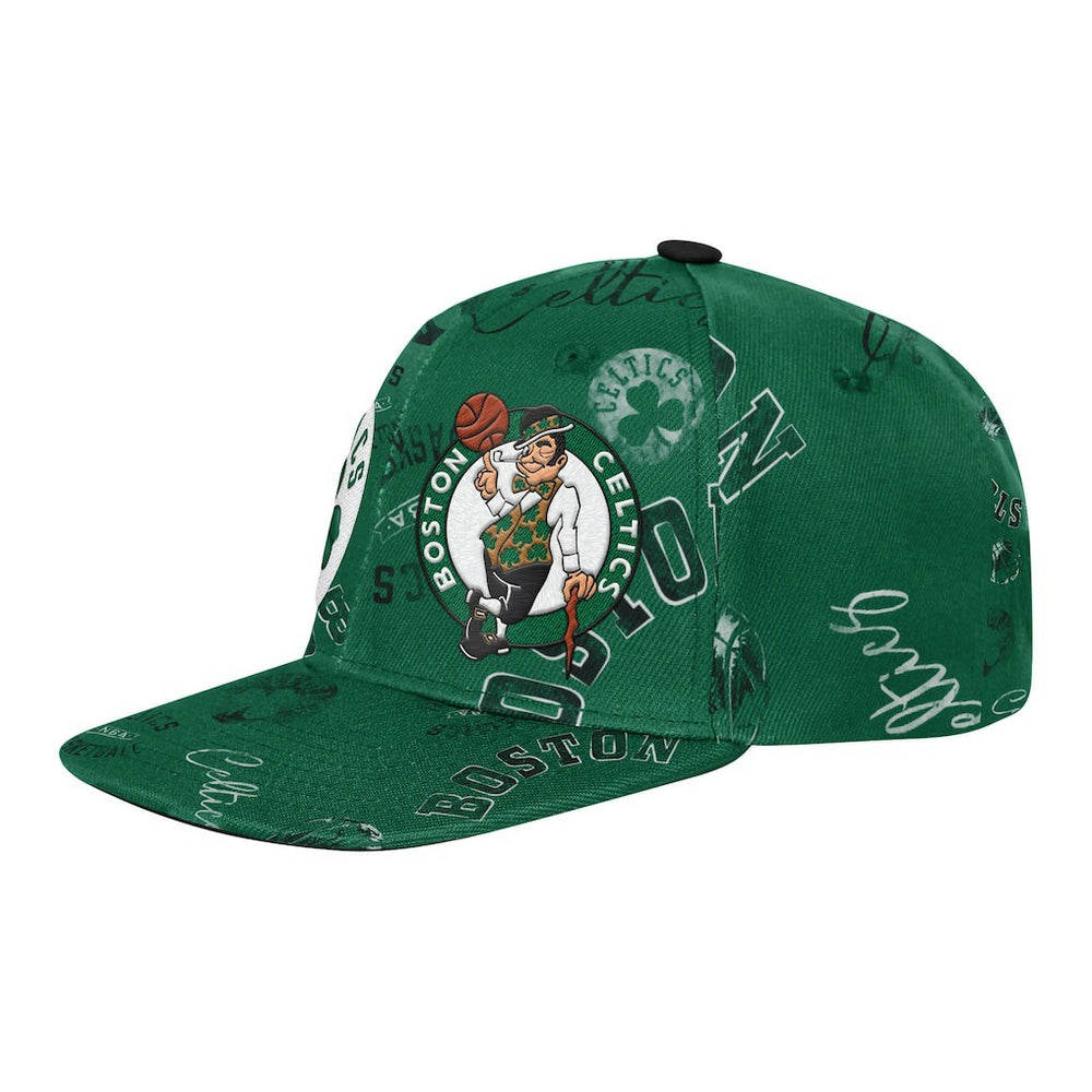 Boston Celtics Outerstuff Youth Street Hooper Allover Print Snapback Hat Kelly Green - NBA