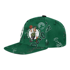 Boston Celtics Outerstuff Youth Street Hooper Allover Print Snapback Hat Kelly Green - NBA