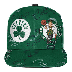 Boston Celtics Outerstuff Youth Street Hooper Allover Print Snapback Hat Kelly Green - NBA