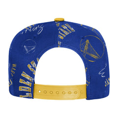 Golden State Warriors Outerstuff Youth Street Hooper Allover Print Snapback Hat Royal - NBA