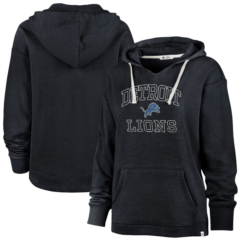 Detroit Lions '47 Women's Plus Size Clarity Kennedy Pullover Hoodie Navy | 47 brand