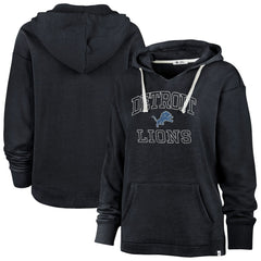 Detroit Lions '47 Women's Plus Size Clarity Kennedy Pullover Hoodie Navy | 47 brand