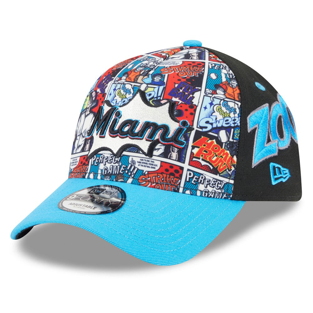 Miami Marlins New Era Youth 2025 MLB Diamond Hero Edition A-Frame 9FORTY Adjustable Hat - MLB