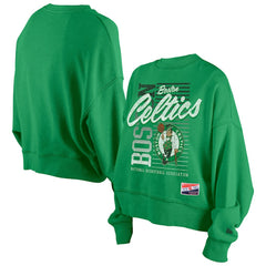Boston Celtics Women's Boxy Throwback Mineral Wash Sweatshirt Kelly Green - NBA