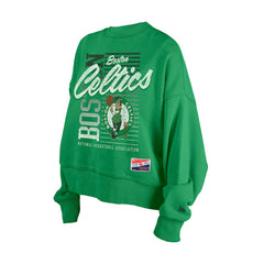 Boston Celtics Women's Boxy Throwback Mineral Wash Sweatshirt Kelly Green - NBA