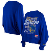 Golden State Warriors Women's Boxy Throwback Mineral Wash Sweatshirt Royal - NBA