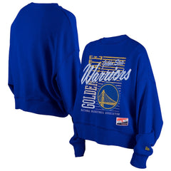 Golden State Warriors Women's Boxy Throwback Mineral Wash Sweatshirt Royal - NBA
