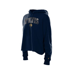 Minnesota Timberwolves Women's Glam Game Open Back Hoodie Navy - NBA