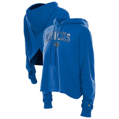 New York Knicks Women's Glam Game Open Back Hoodie Blue - NBA