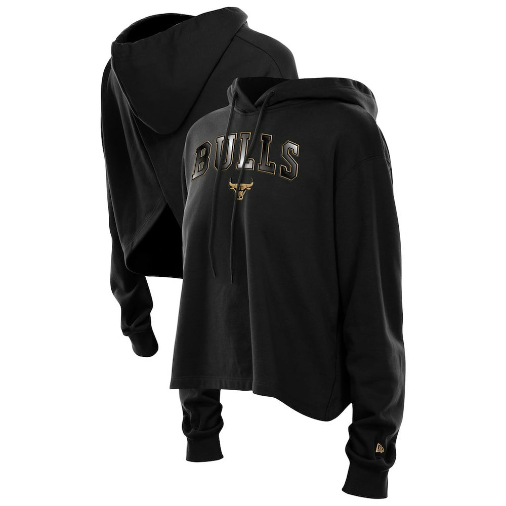 Chicago Bulls Women's Glam Game Open Back Hoodie Black - NBA
