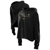 Chicago Bulls Women's Glam Game Open Back Hoodie Black - NBA