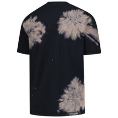 New York Knicks Injection Bleached Out Raw Edge Oversized T-Shirt Black - NBA