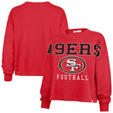 San Francisco 49ers '47 Women's Outreach City Oversized Long Sleeve T-Shirt Scarlet | 47 brand
