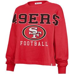 San Francisco 49ers '47 Women's Outreach City Oversized Long Sleeve T-Shirt Scarlet | 47 brand