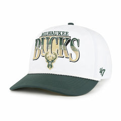 Milwaukee Bucks '47 Tribute Two-Tone Hitch Adjustable Hat White/Hunter Green - NBA