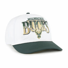 Milwaukee Bucks '47 Tribute Two-Tone Hitch Adjustable Hat White/Hunter Green - NBA
