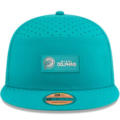 Miami Dolphins New Era 2025 Sideline Throwback Split Panel 9FIFTY Snapback Hat Aqua | NFL
